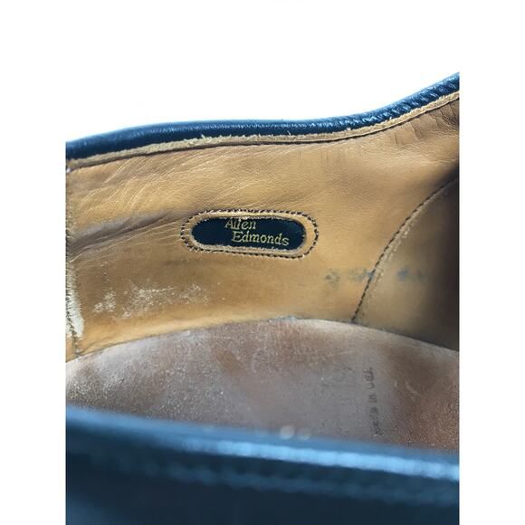 Allen Edmonds Men’s 9.5C Chester Black Leather Wingtip Oxford Dress Shoes - Picture 8 of 10